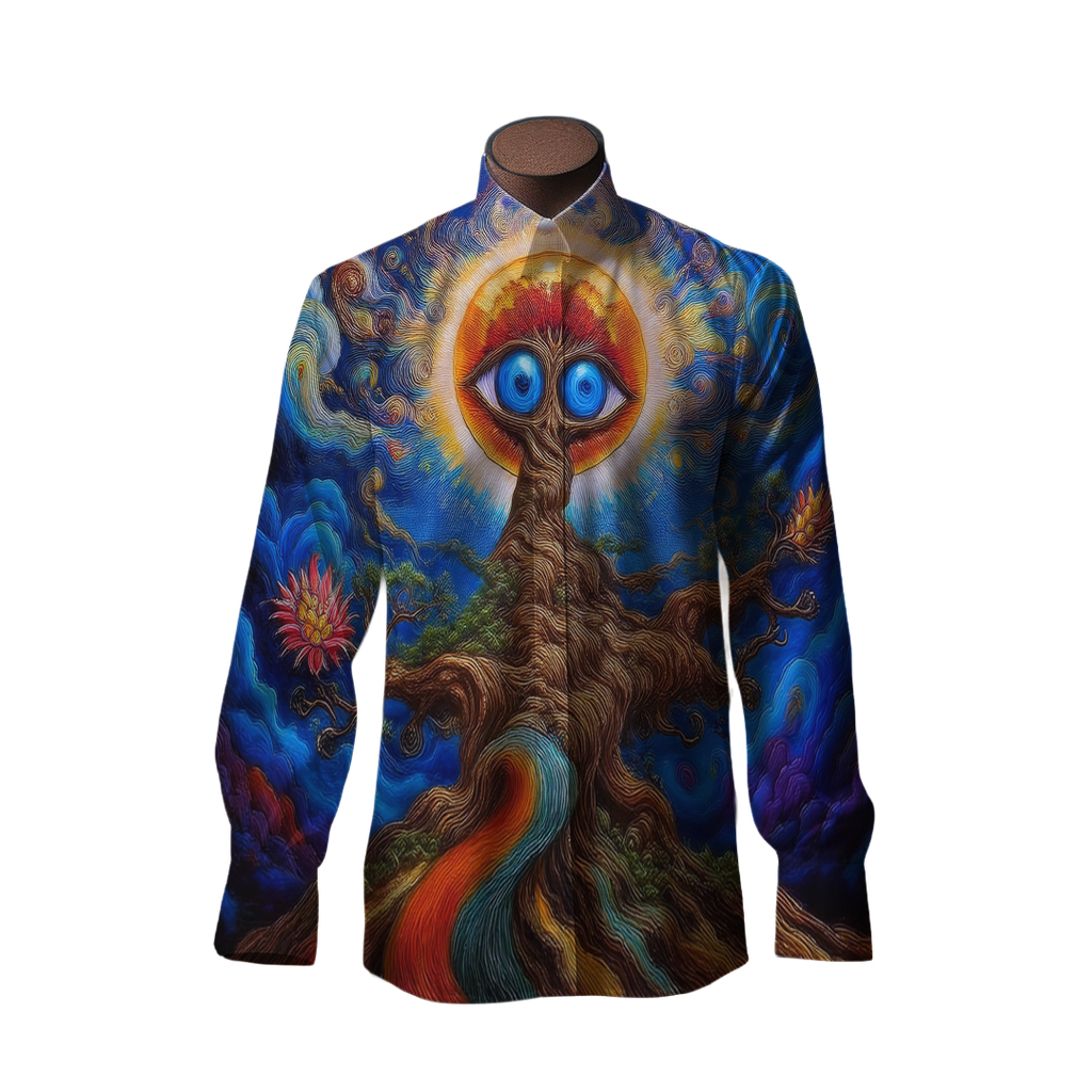 No dejes de mirar - Camisa 100% de seda - Manga larga