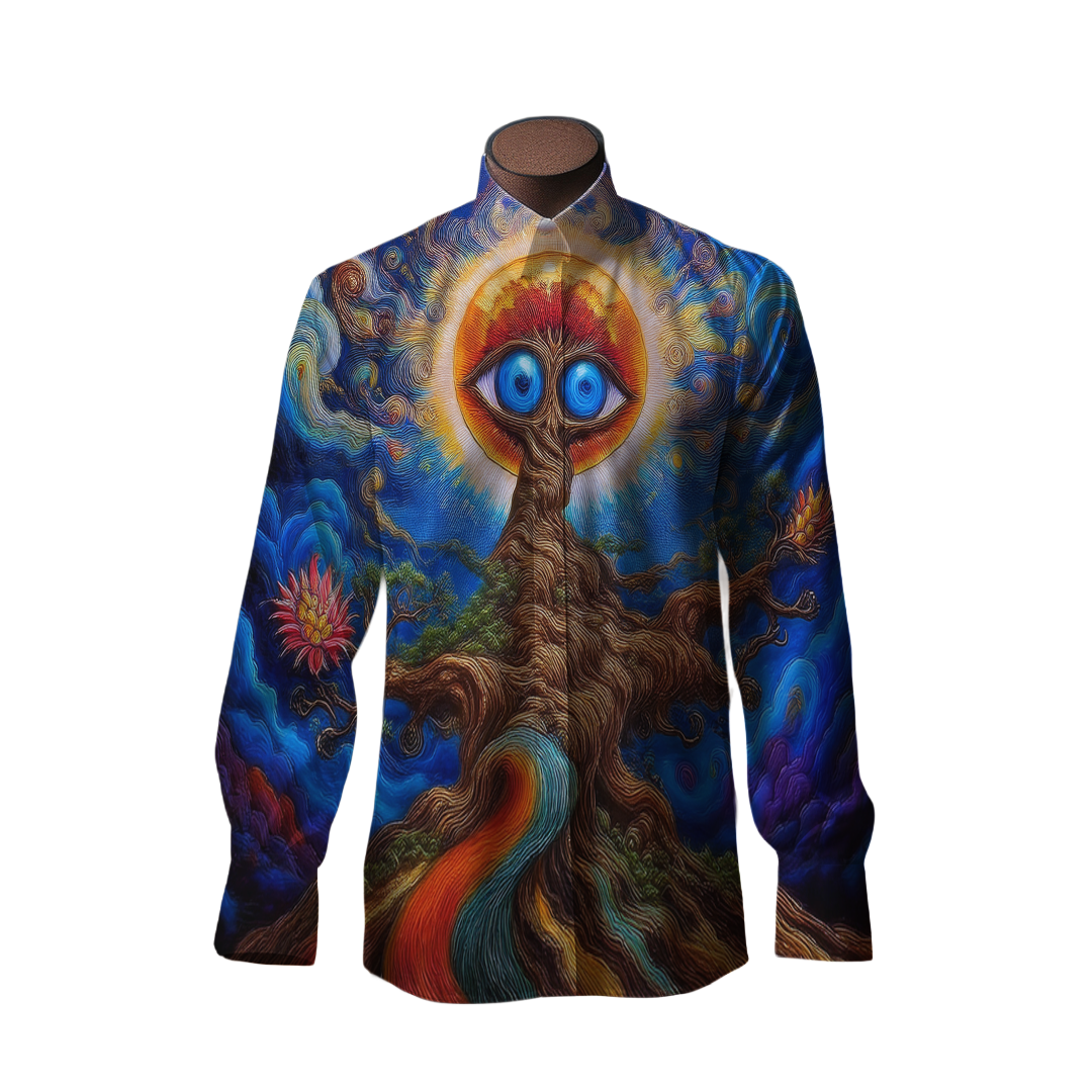 No dejes de mirar - Camisa 100% de seda - Manga larga