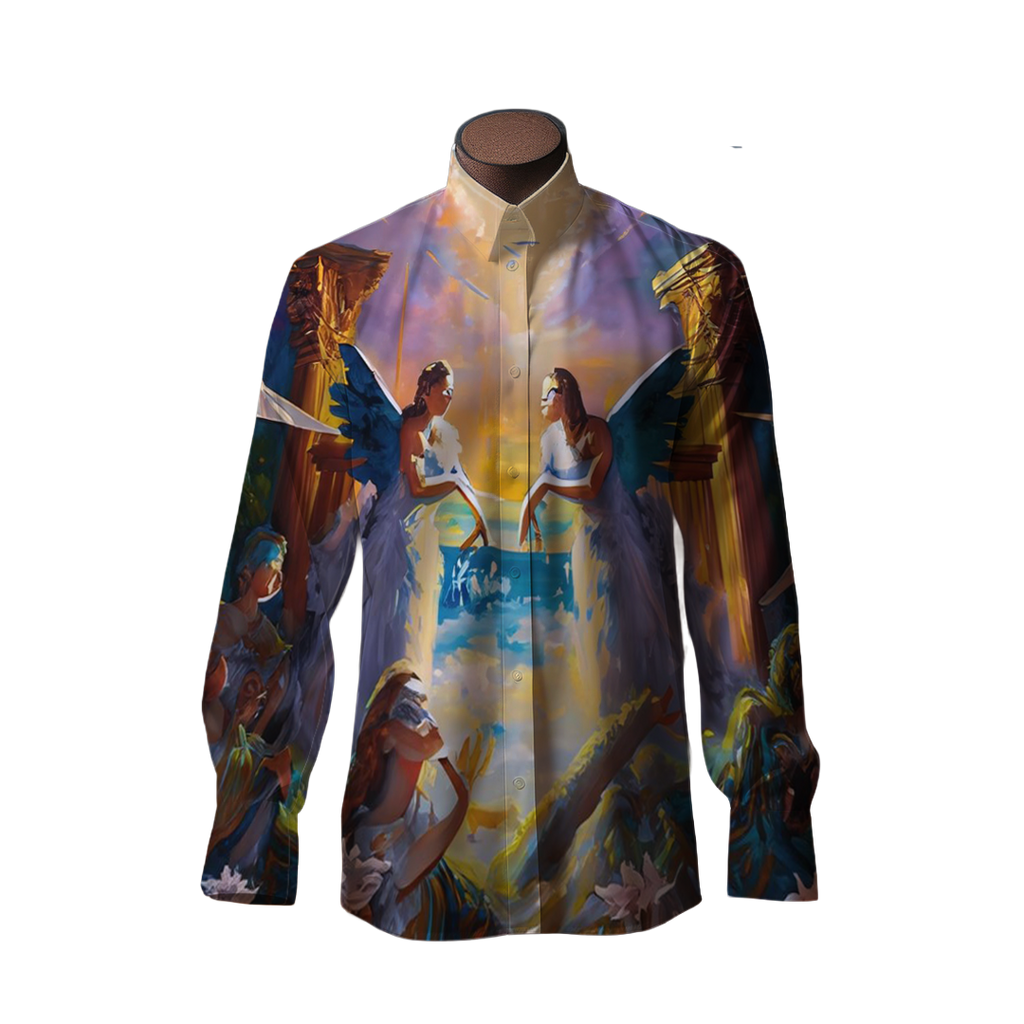 Bienvenido al cielo  - Camisa 100% de seda - Manga larga