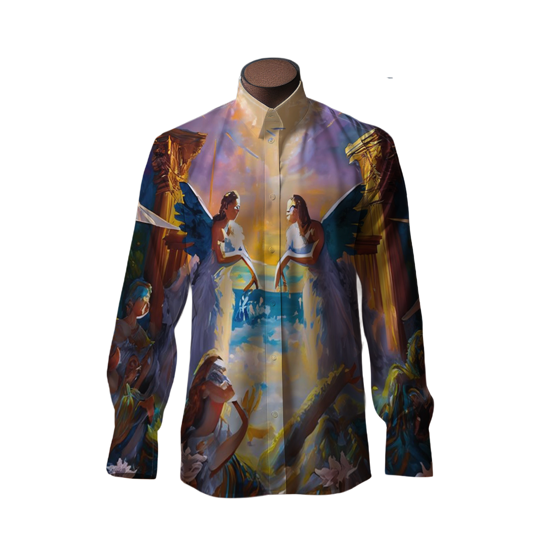 Bienvenido al cielo  - Camisa 100% de seda - Manga larga