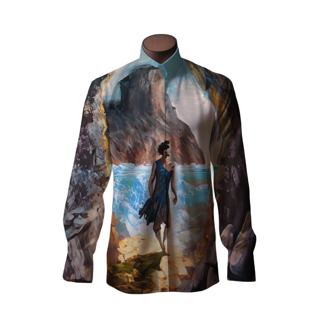 El día comienza - Camisa 100% de seda - Manga larga