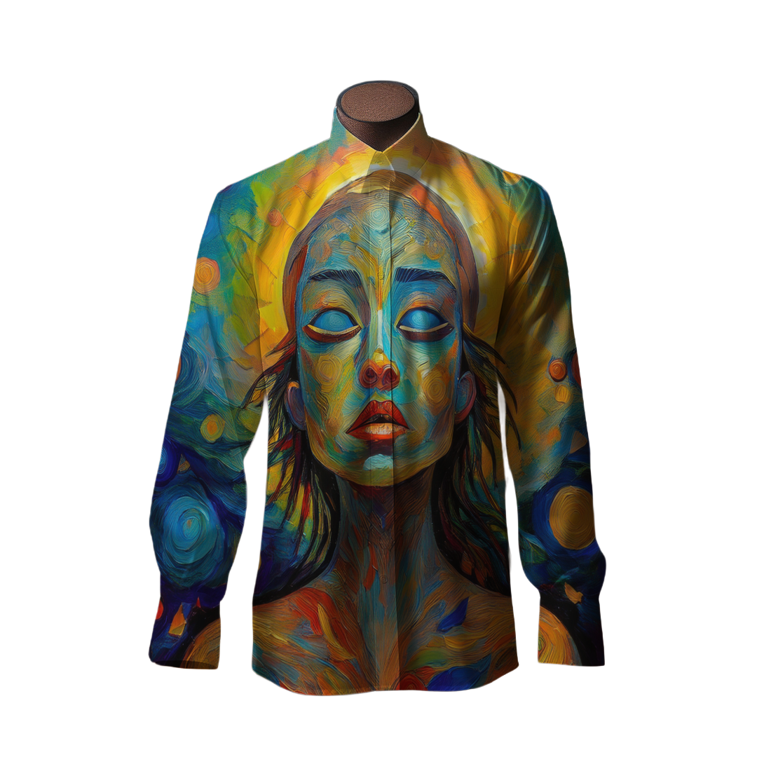 Mirada de ella - Camisa de 100% seda - Manga larga