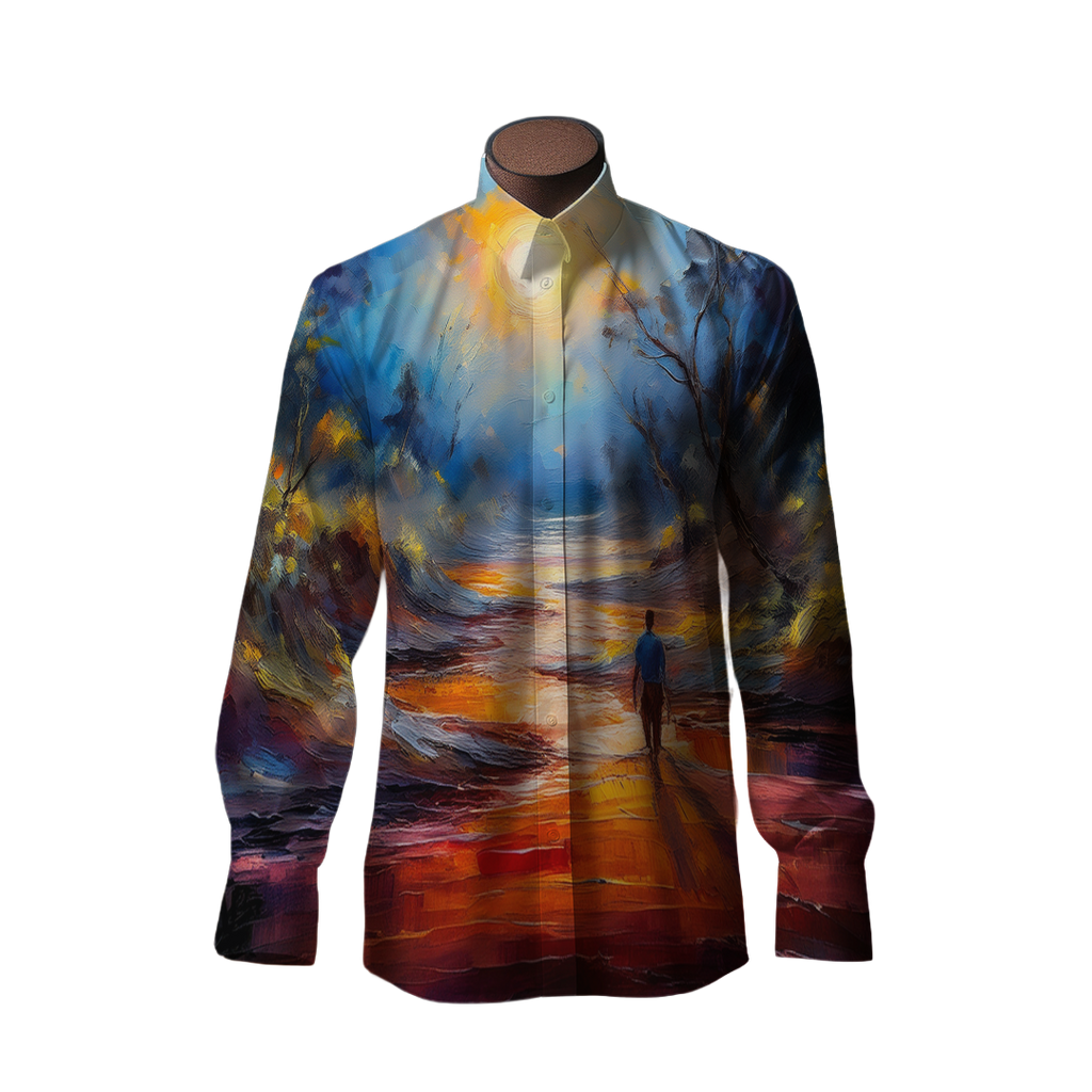 Caminante - Camisa 100% de seda - Manga larga