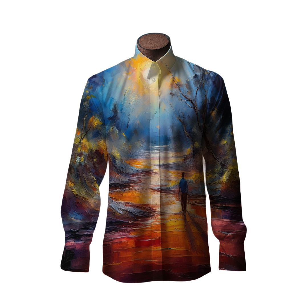 Caminante - Camisa 100% de seda - Manga larga