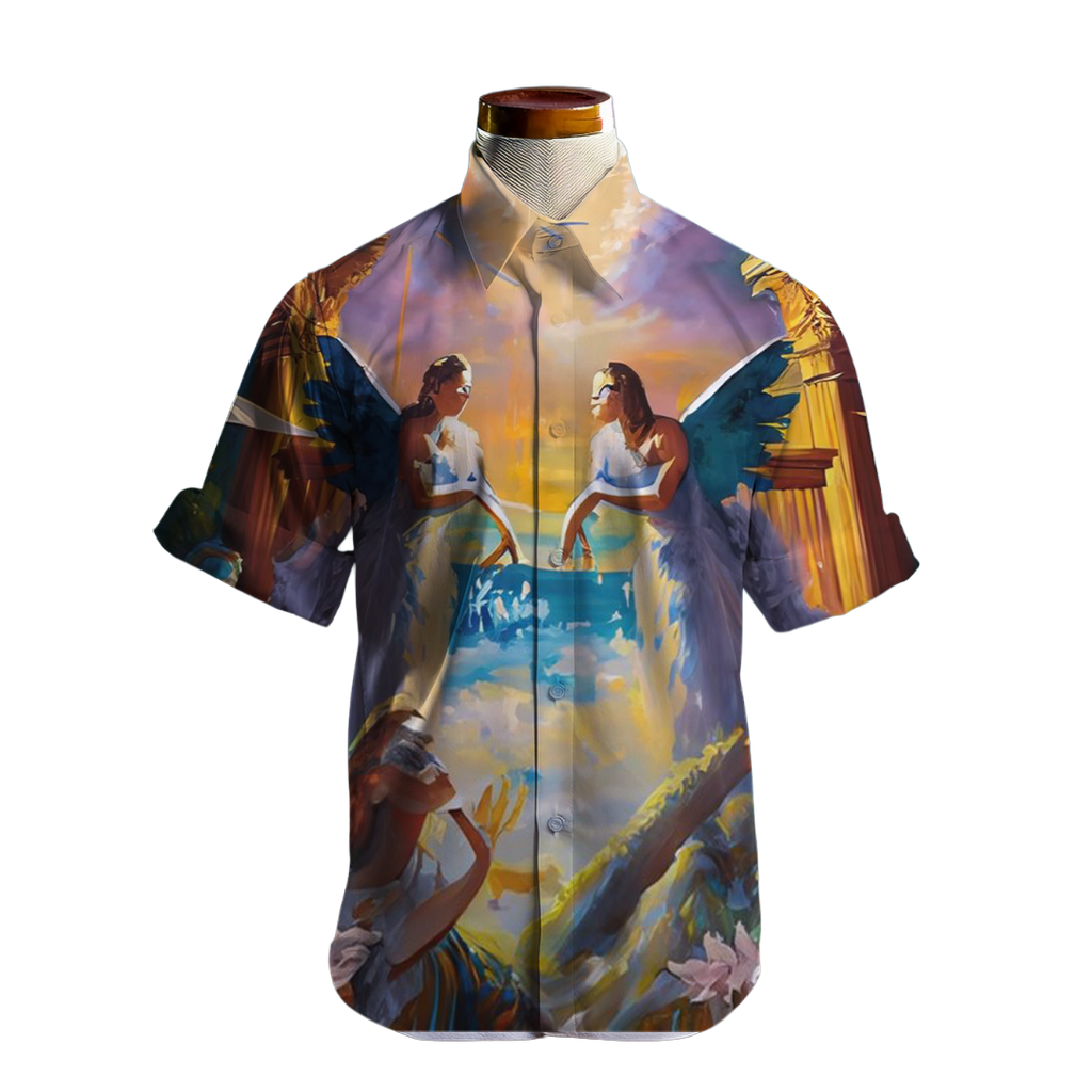 Bienvenido al cielo - Camisa 100% de seda - Manga corta