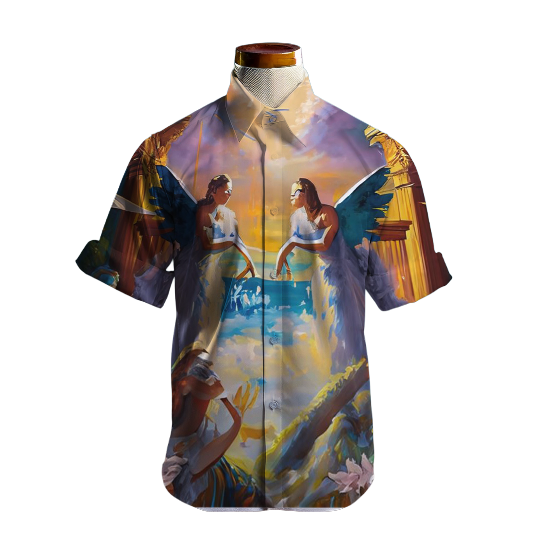 Bienvenido al cielo - Camisa 100% de seda - Manga corta