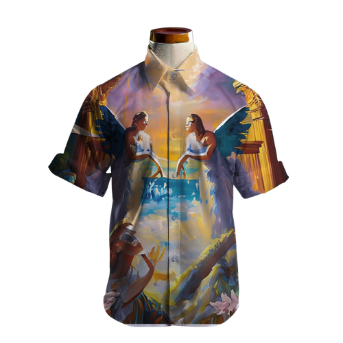 Bienvenido al cielo - Camisa 100% de seda - Manga corta