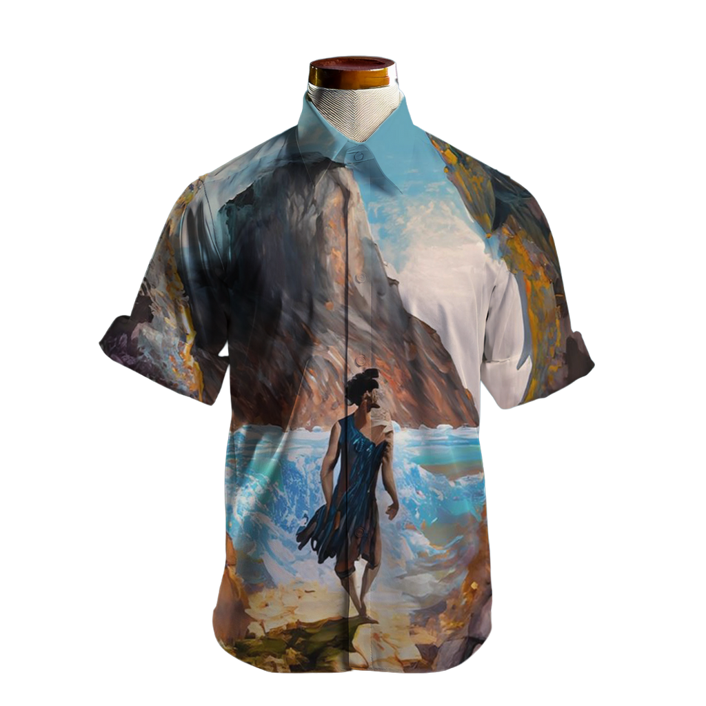 El día comienza - Camisa 100% de seda - Manga corta