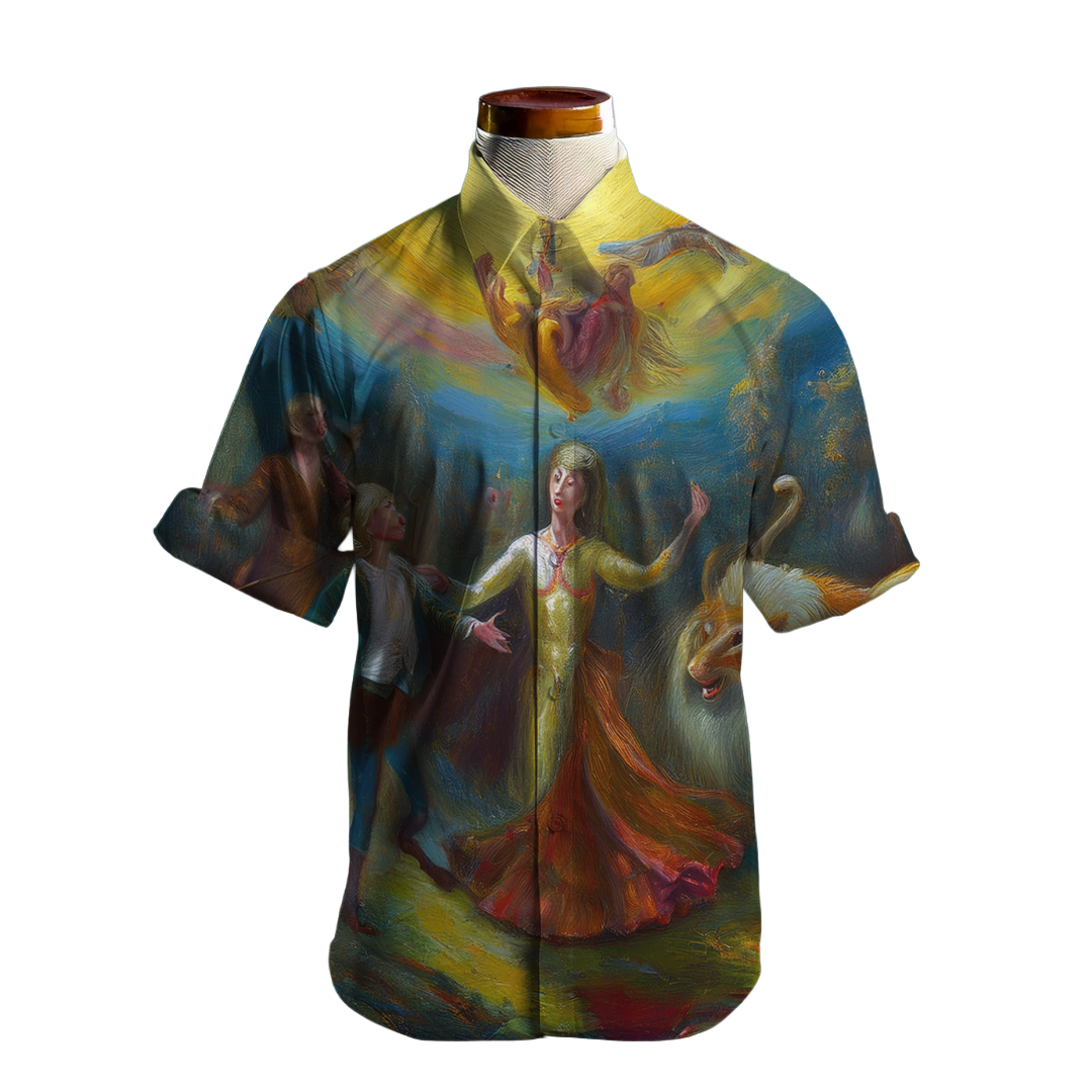 Bailemos hoy - Camisa 100% de seda - Manga corta