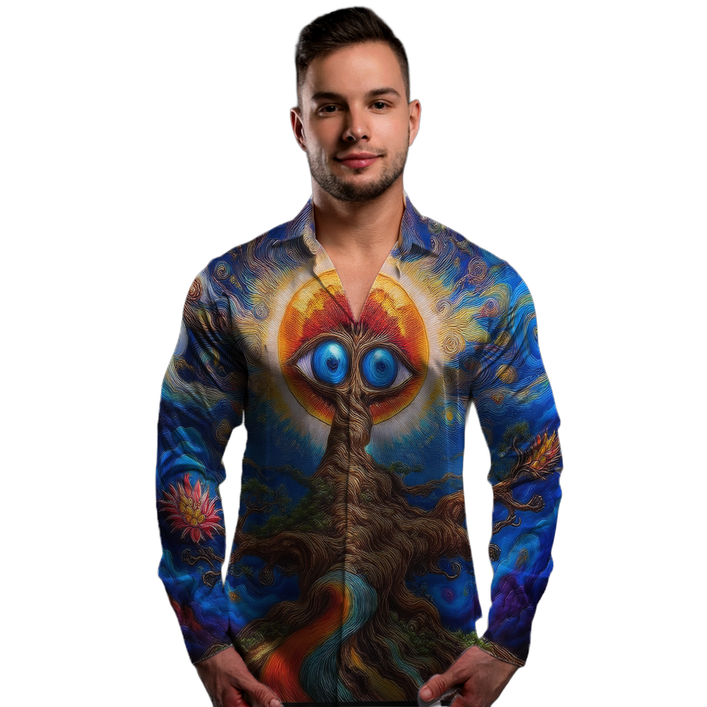 No dejes de mirar - Camisa 100% de seda - Manga larga