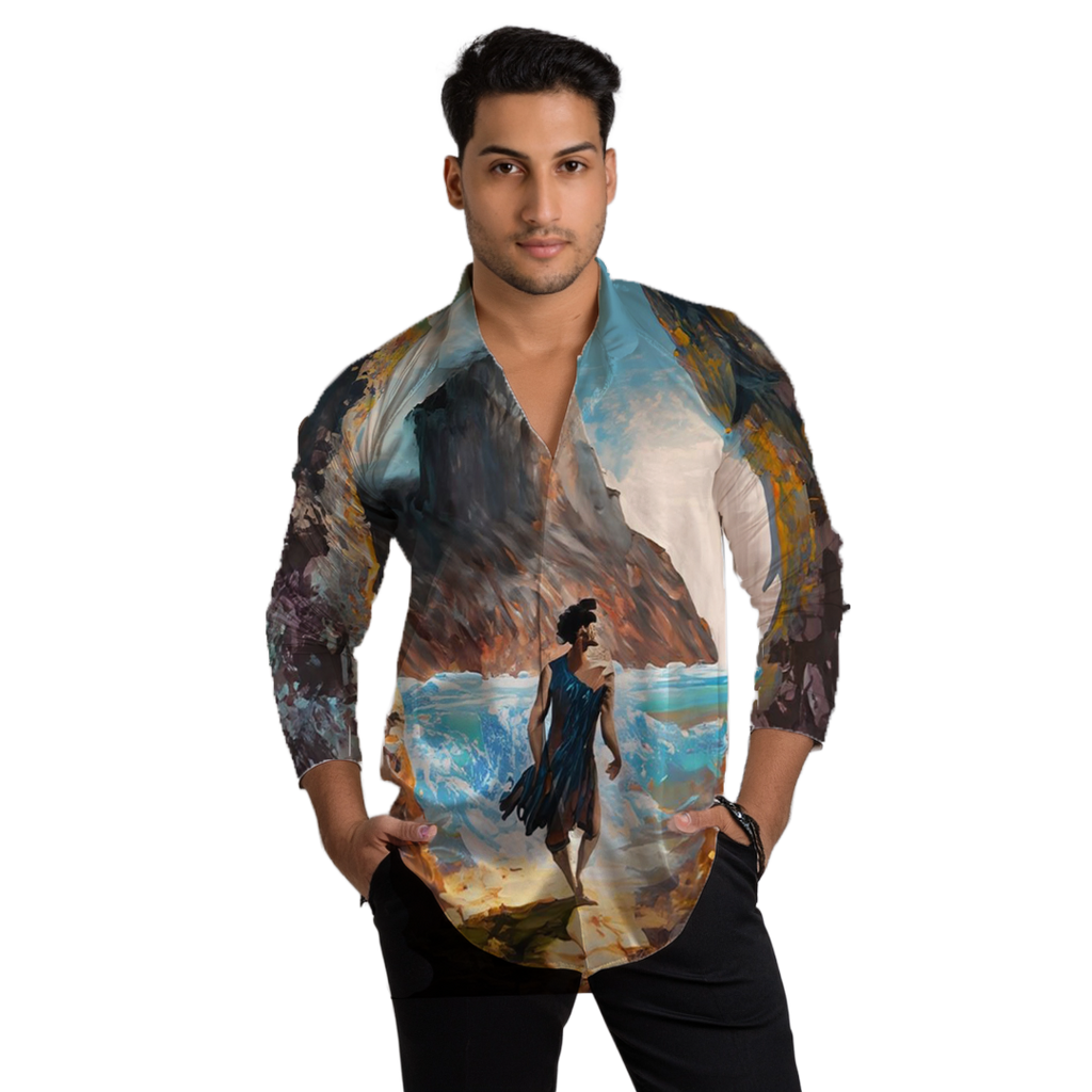 El día comienza - Camisa 100% de seda - Manga larga