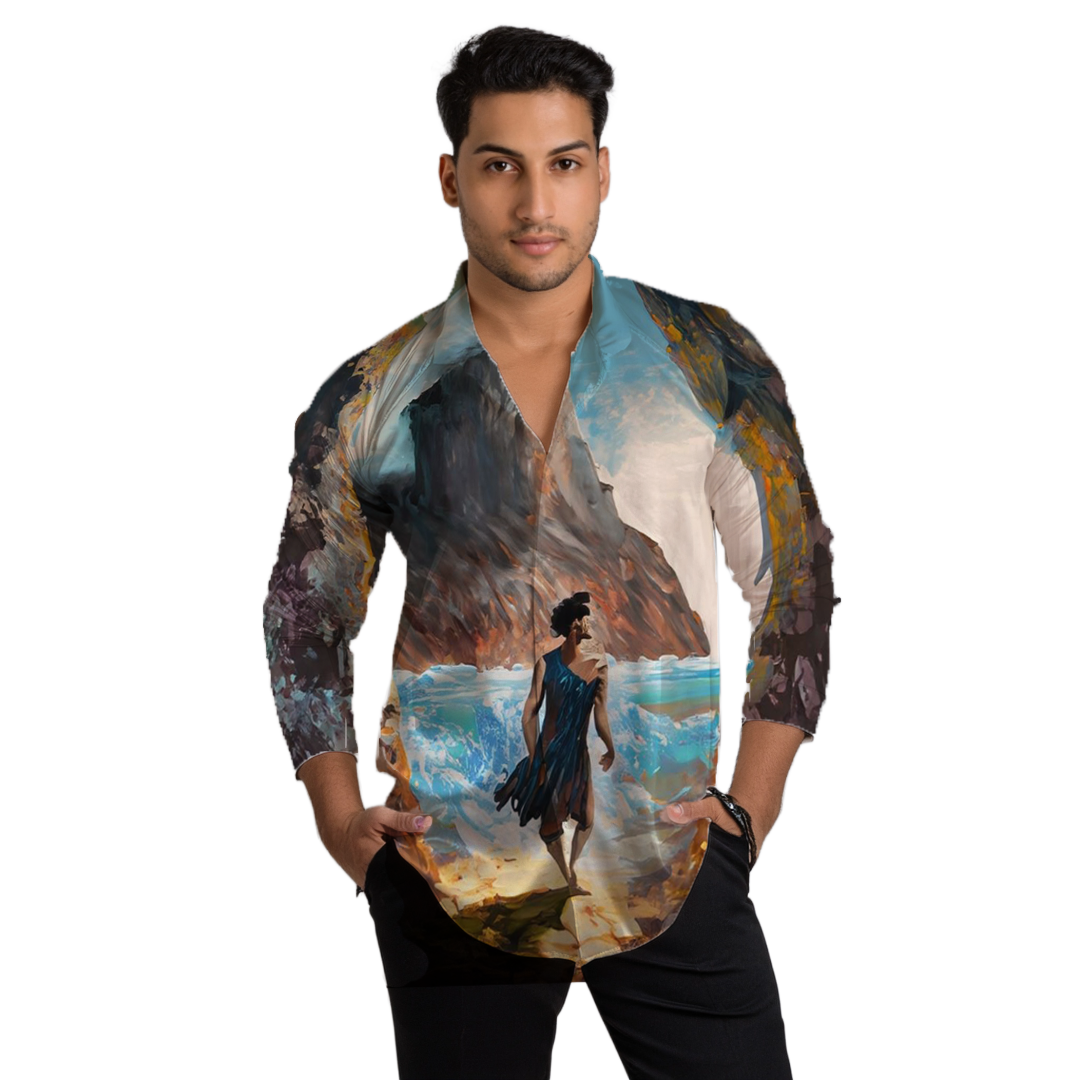 El día comienza - Camisa 100% de seda - Manga larga