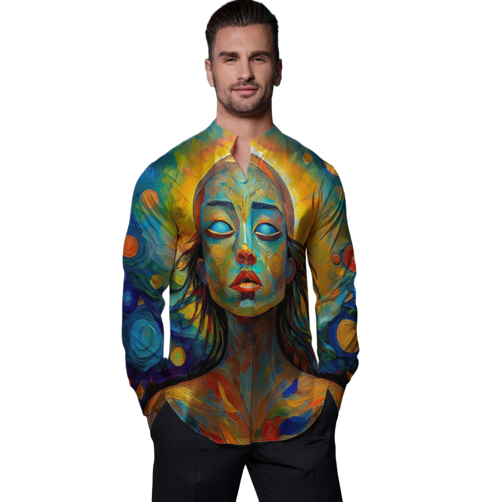 Mirada de ella - Camisa de 100% seda - Manga larga