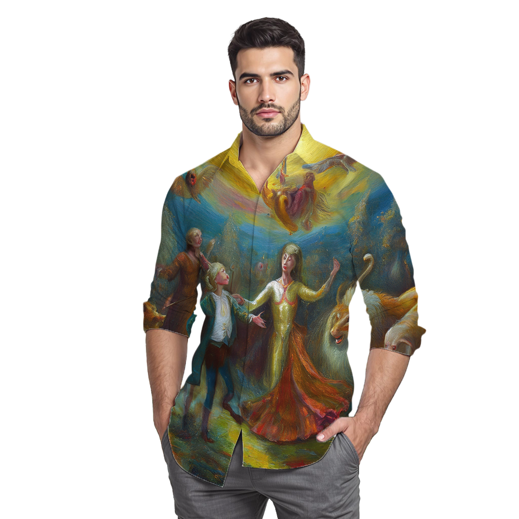 Bailemos hoy - Camisa 100% de seda - Manga larga