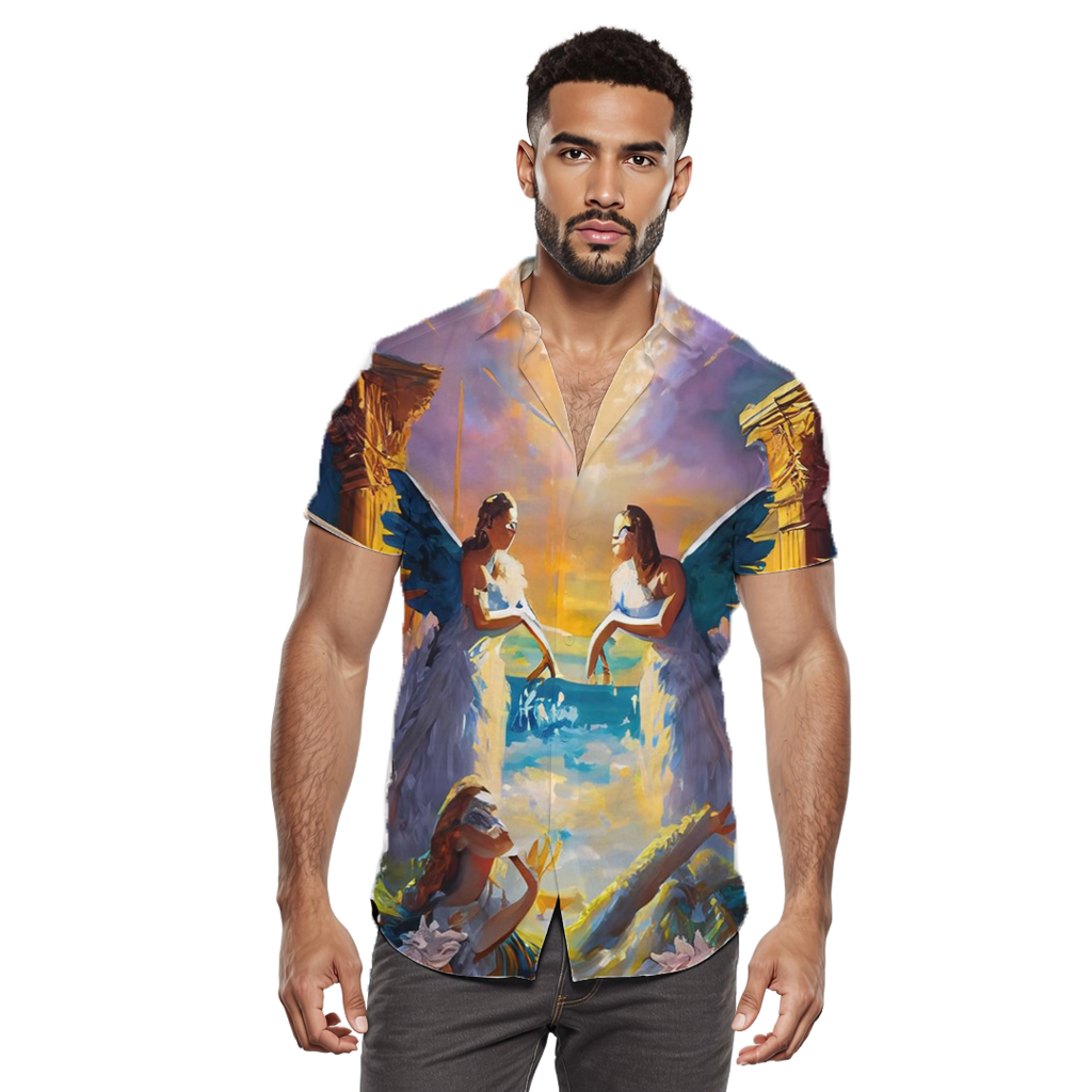 Bienvenido al cielo - Camisa 100% de seda - Manga corta