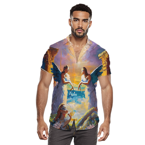 Bienvenido al cielo - Camisa 100% de seda - Manga corta