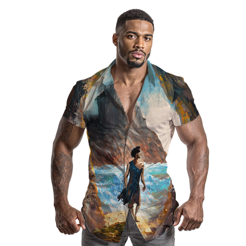 El día comienza - Camisa 100% de seda - Manga corta