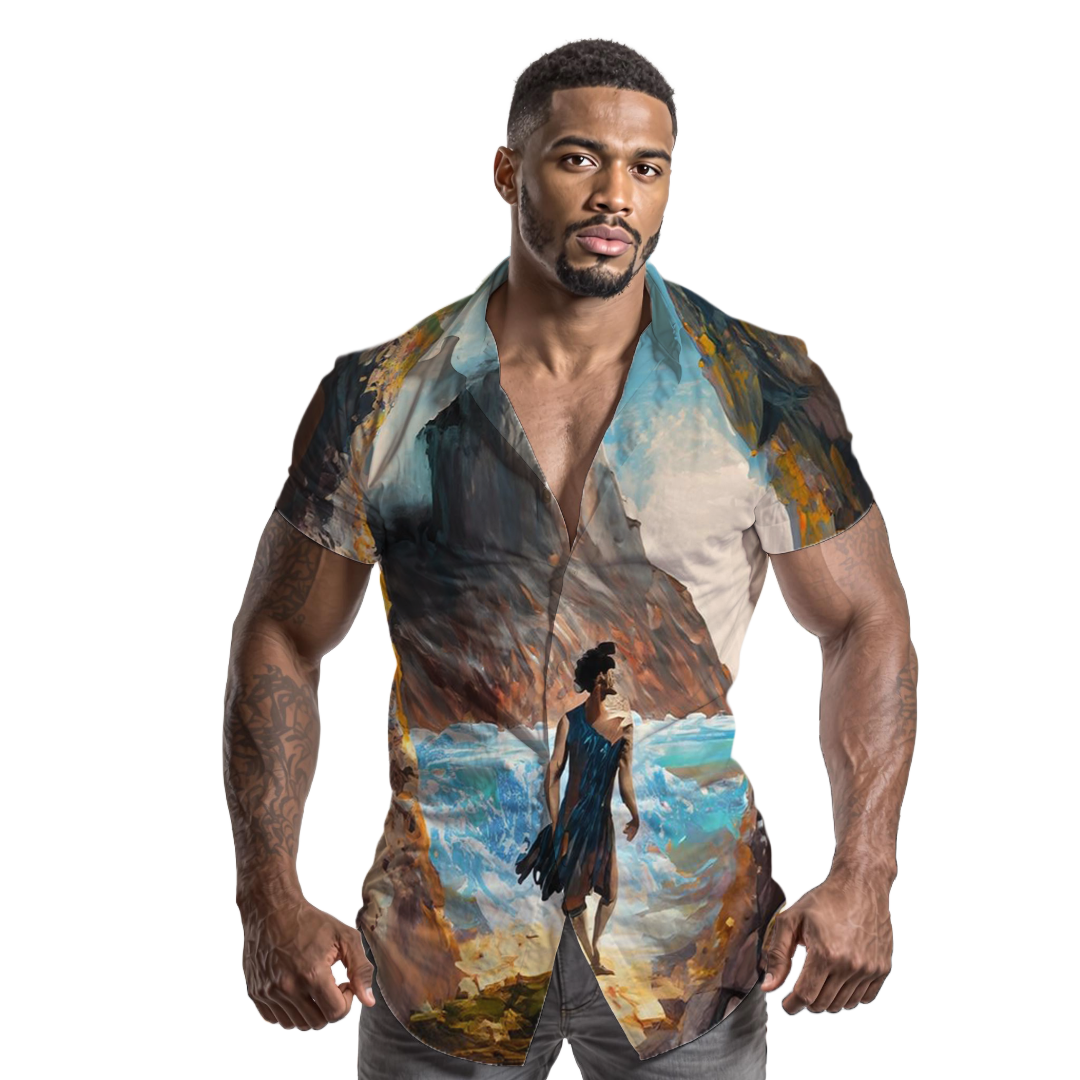 El día comienza - Camisa 100% de seda - Manga corta