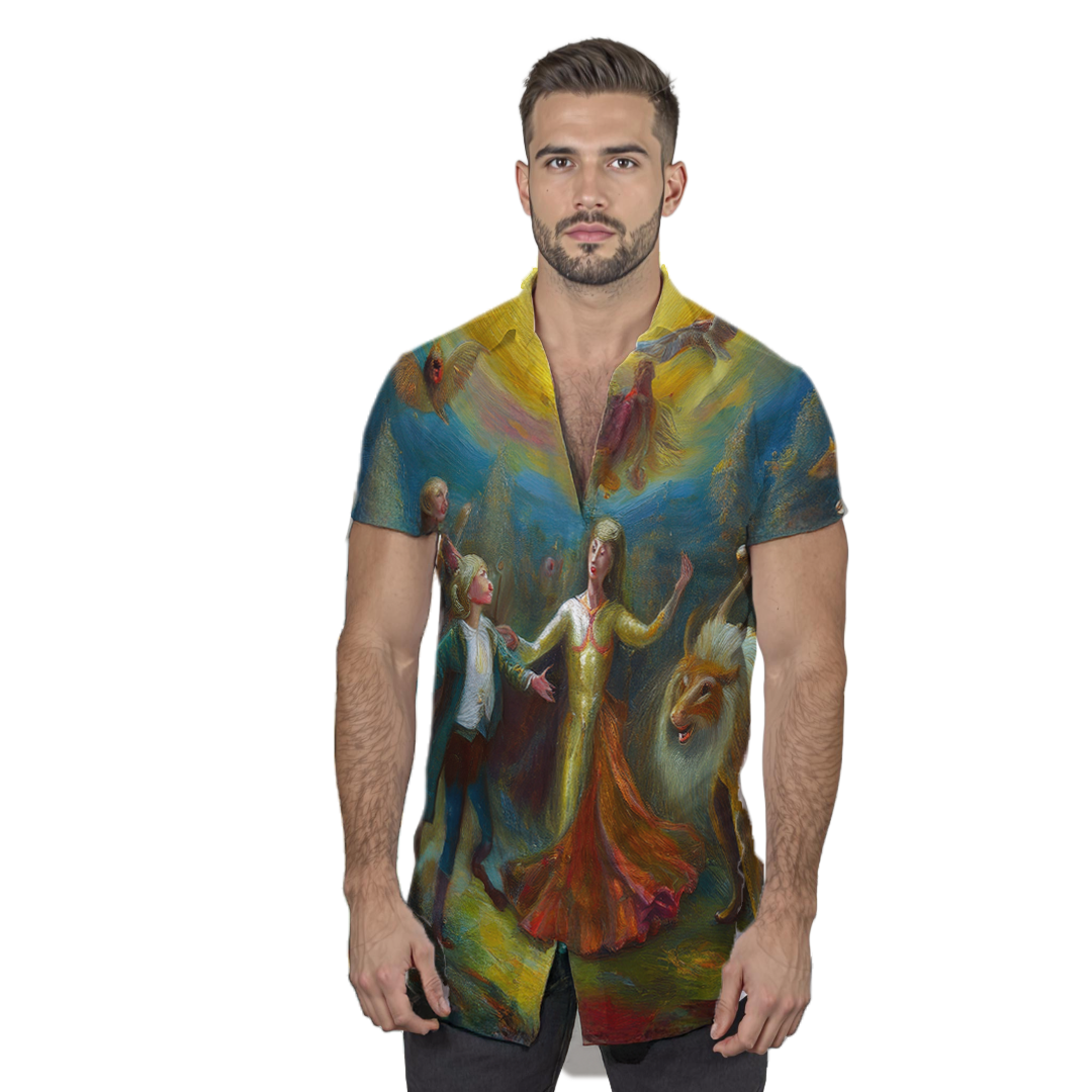 Bailemos hoy - Camisa 100% de seda - Manga corta