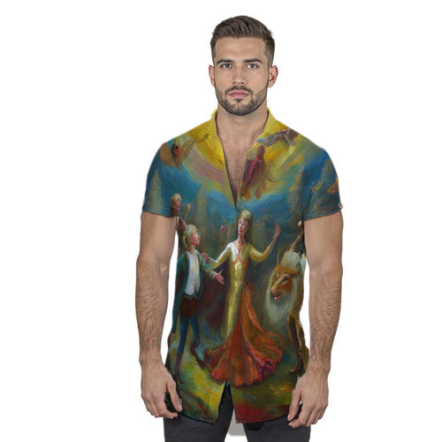 Bailemos hoy - Camisa 100% de seda - Manga corta