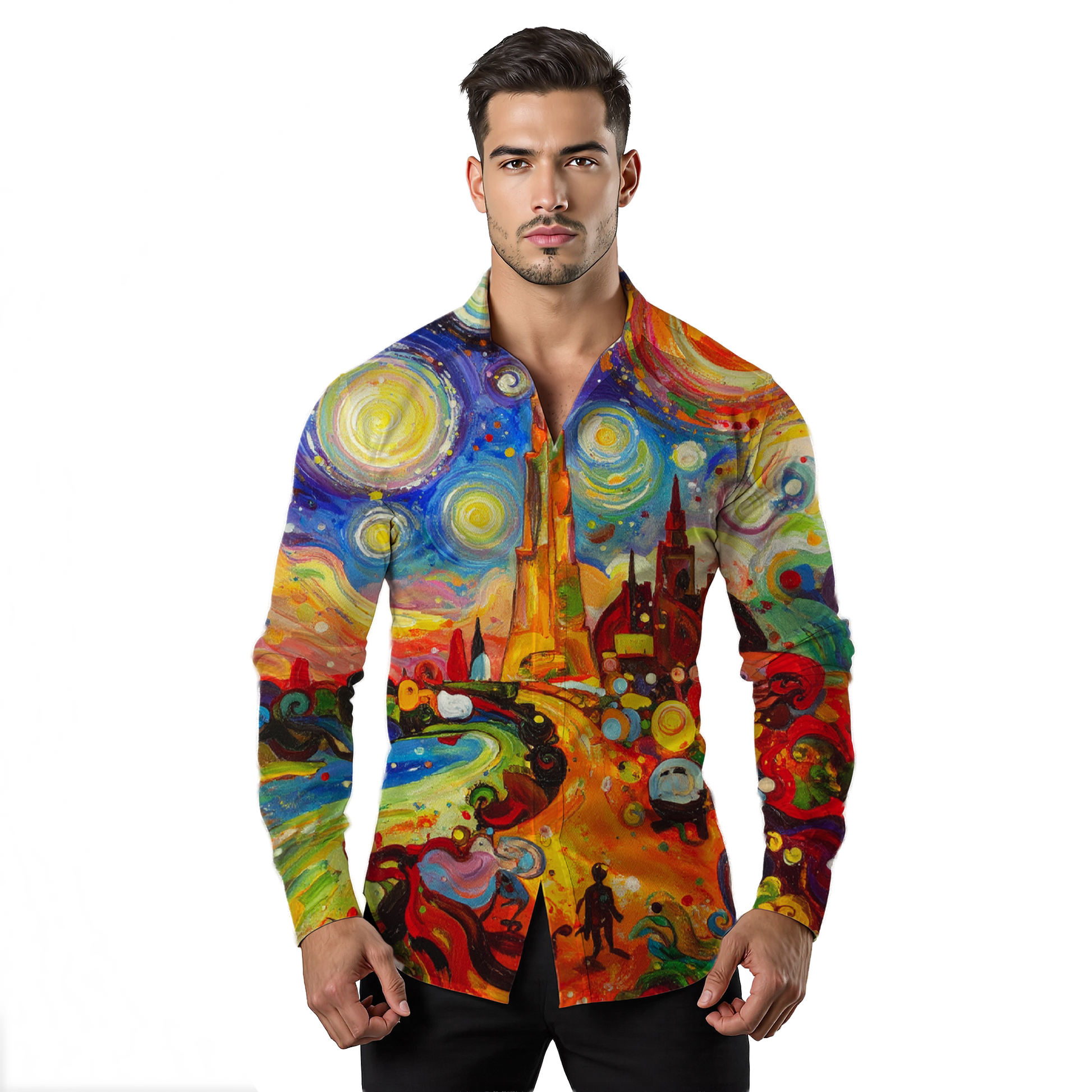 Un mundo distinto - Camisa 100% de seda - Manga larga