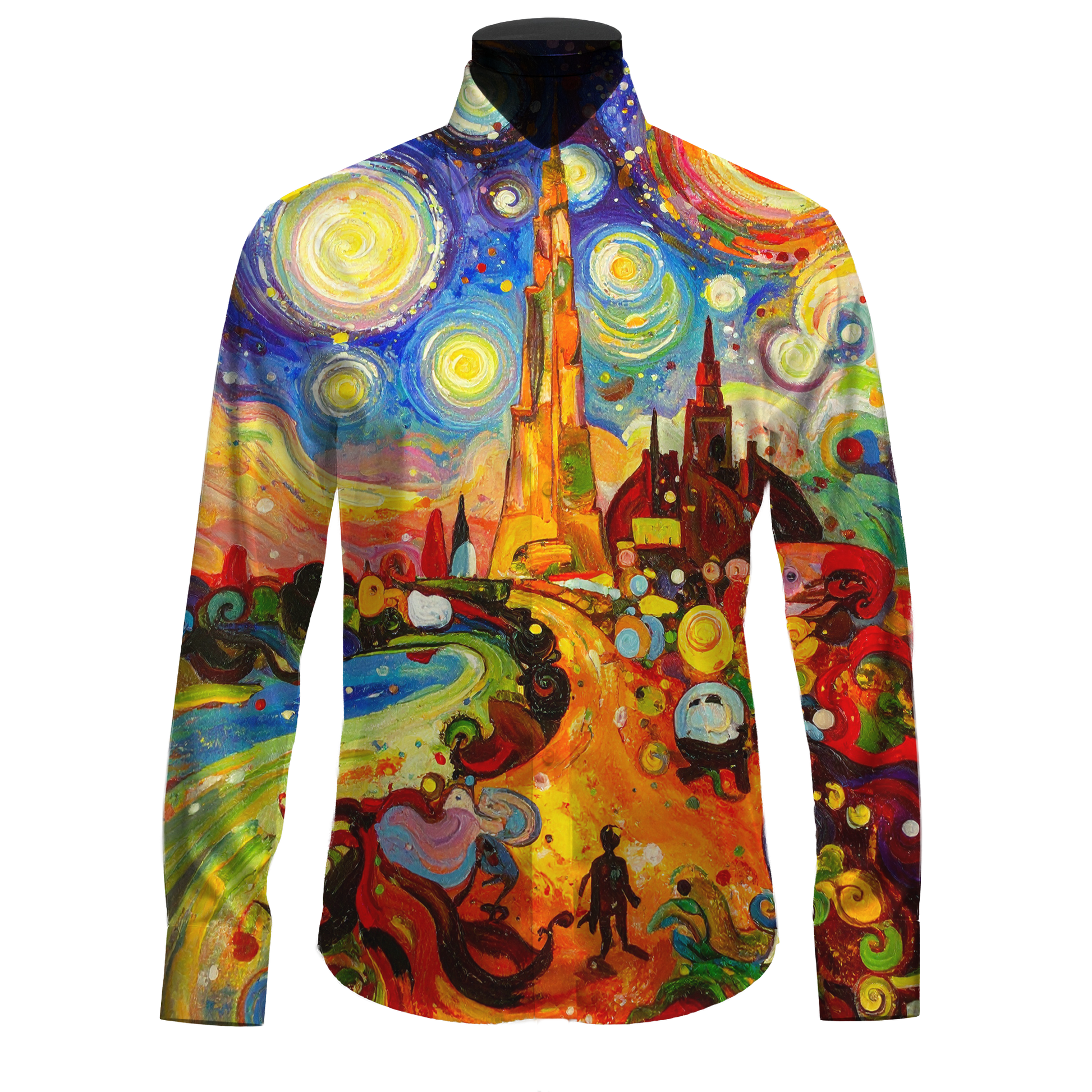 Un mundo distinto - Camisa 100% de seda - Manga larga