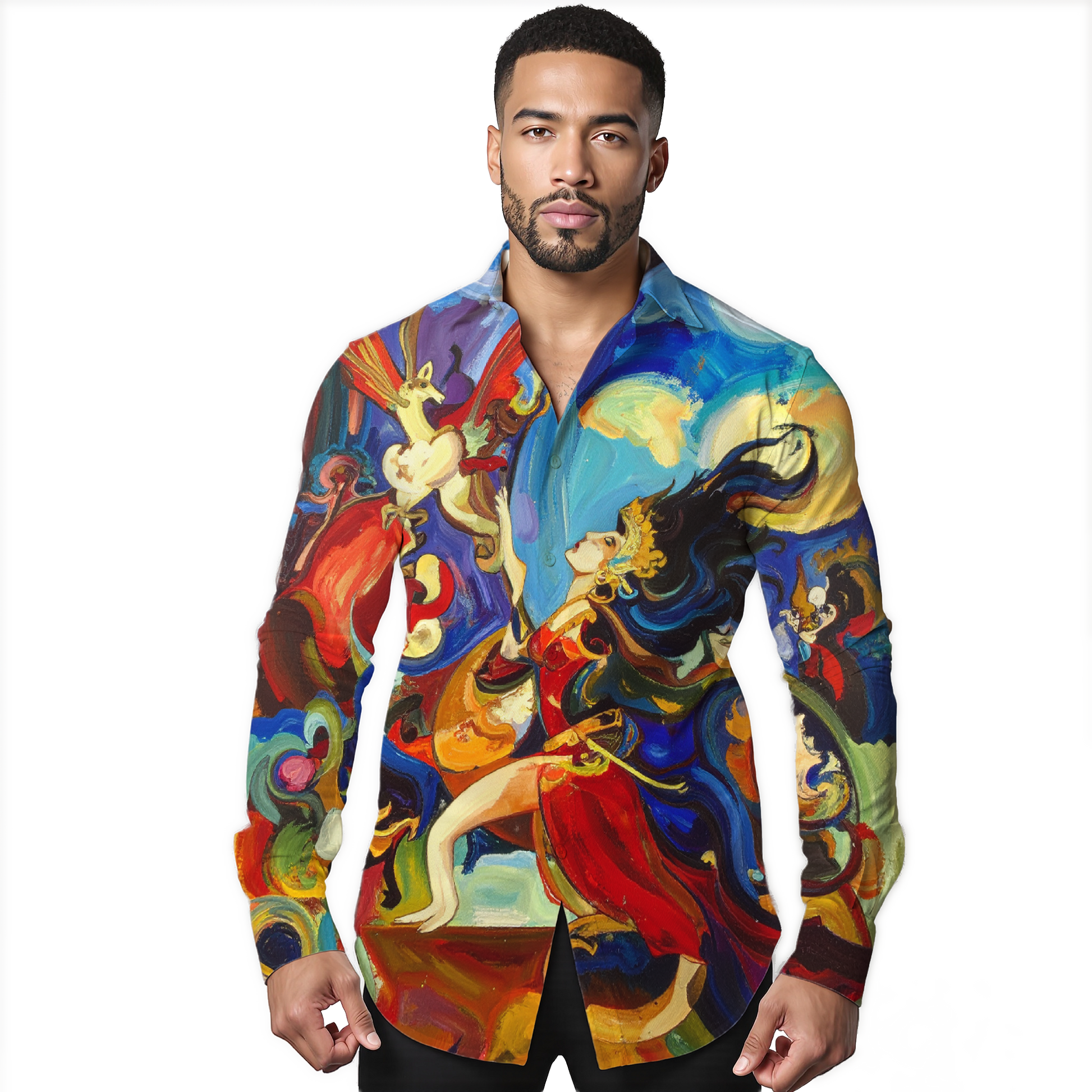 Despertando el mito - Camisa 100% de seda - Manga larga